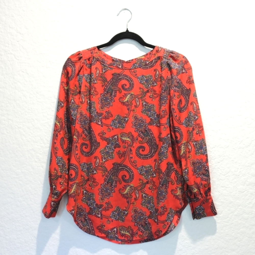 LOFT Petite Red Paisley Blouse *Fits XSP and SP